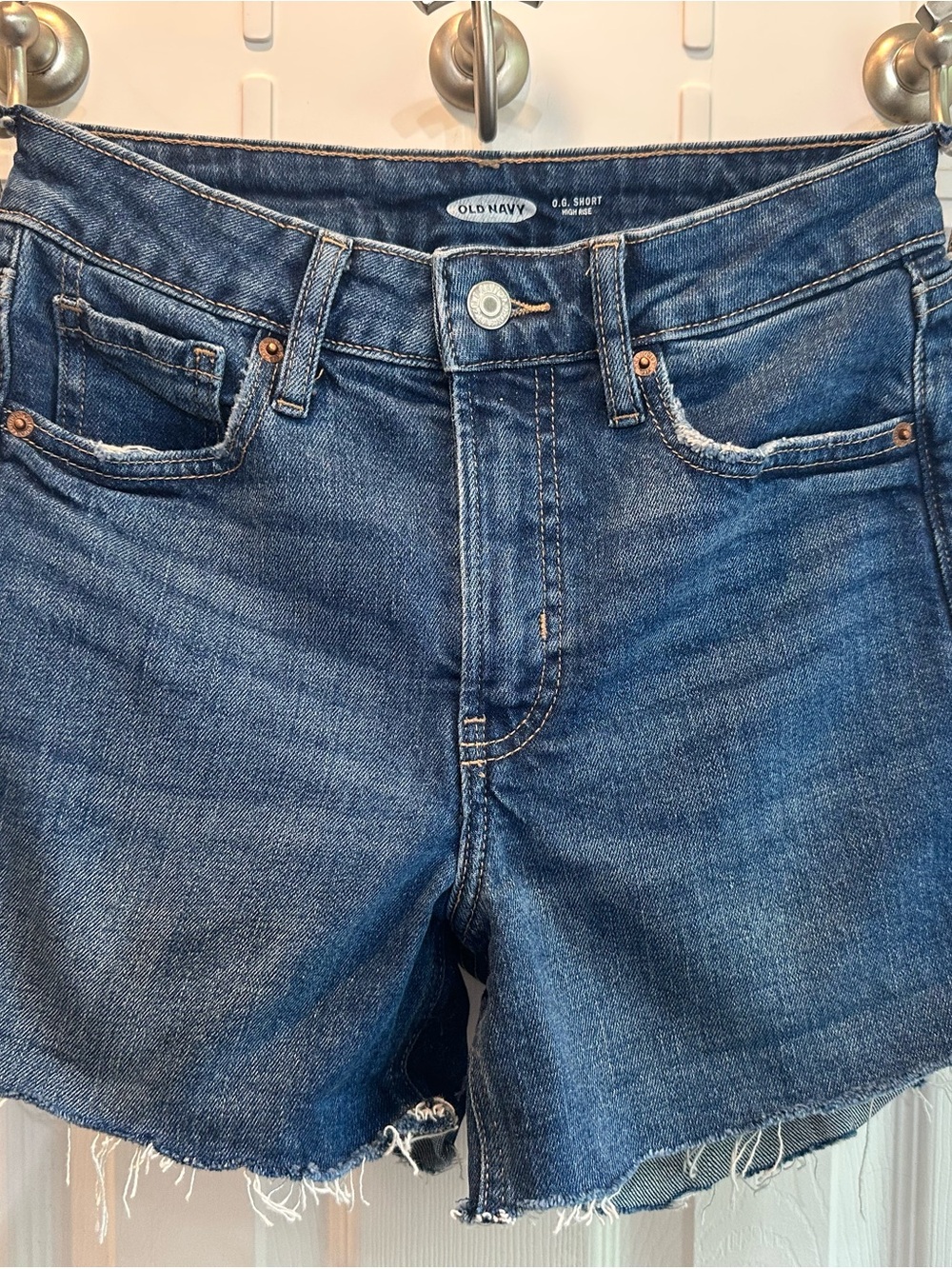Old Navy High Rise Frayed Hem Denim Shorts
